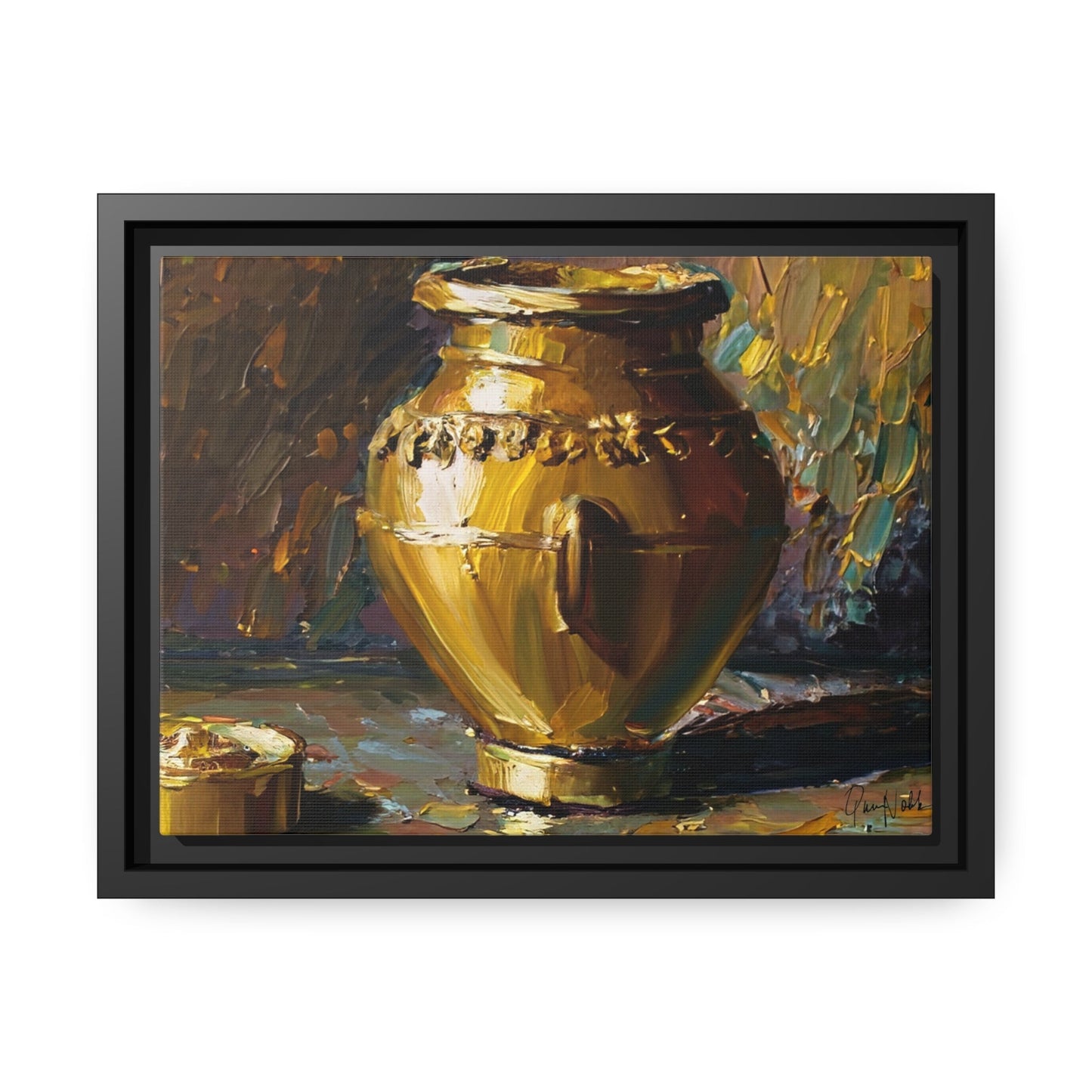 GOLDEN VASE Canvas Wall Art - by Queennoble