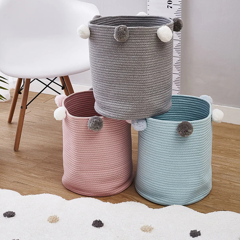 Decorative Nursery Storage Basket for Kids Baby Toys Large Storage Kids Baby Home Organizer Dirty Clothes Laundry Hamper