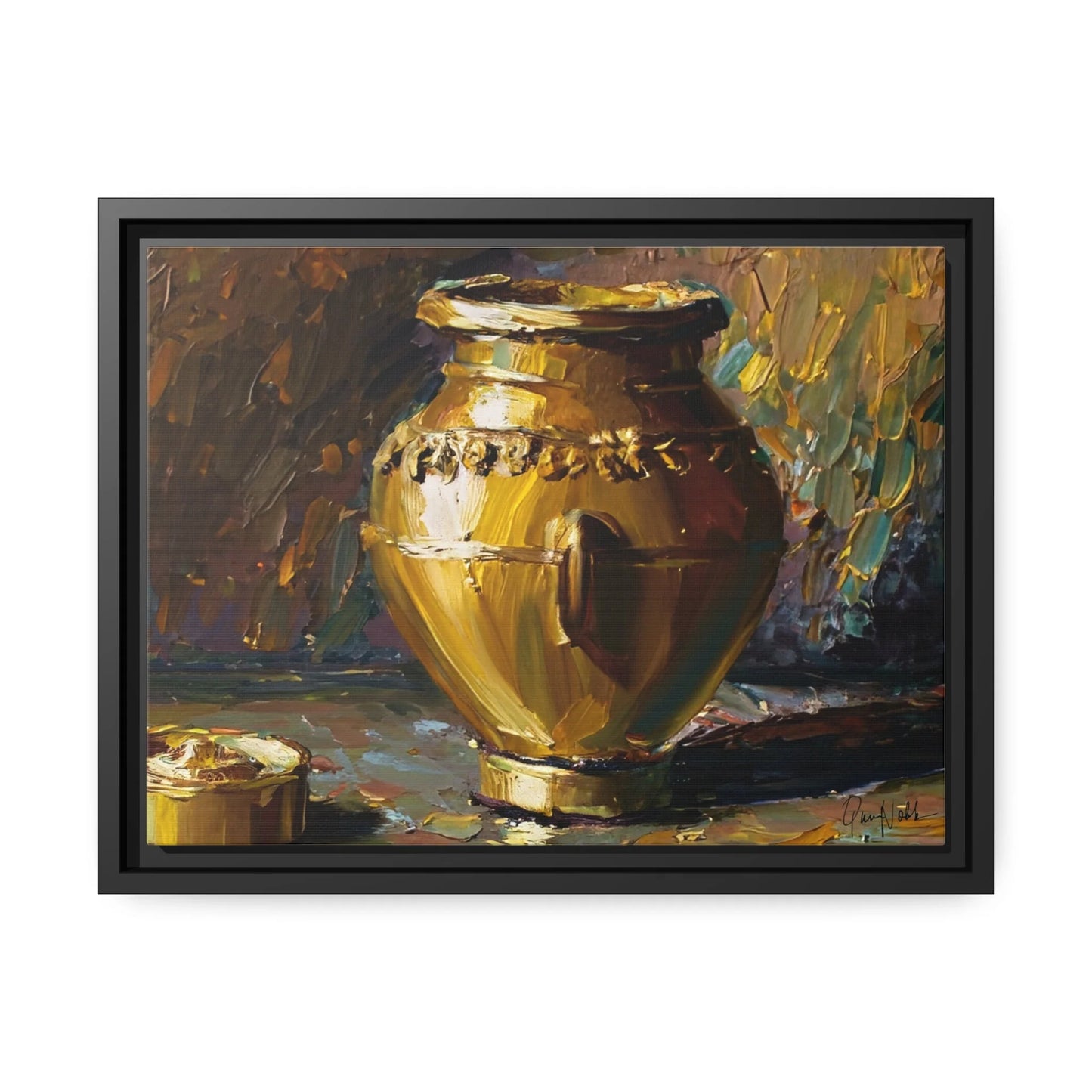 GOLDEN VASE Canvas Wall Art - by Queennoble