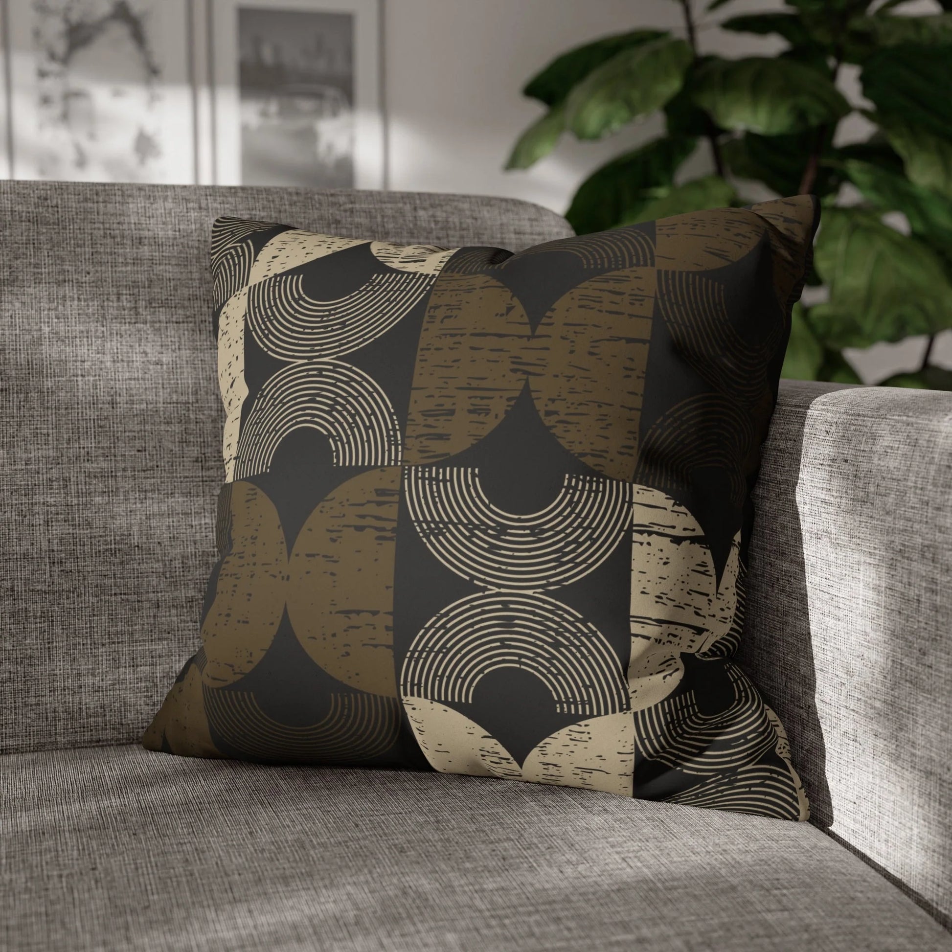 Premium Faux Suede Square Pillow REINA from Minimal by Queennoble